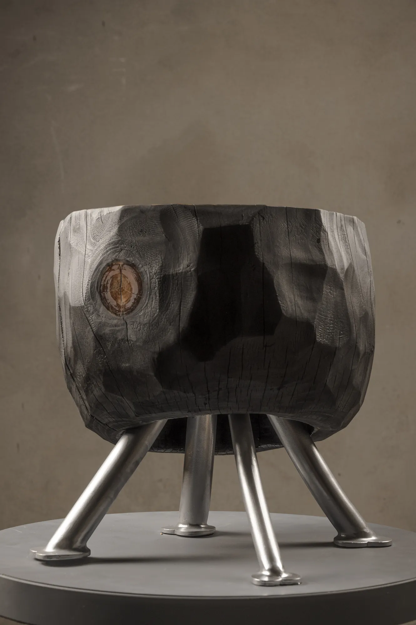 KEDAR III, side table in cedar and steel