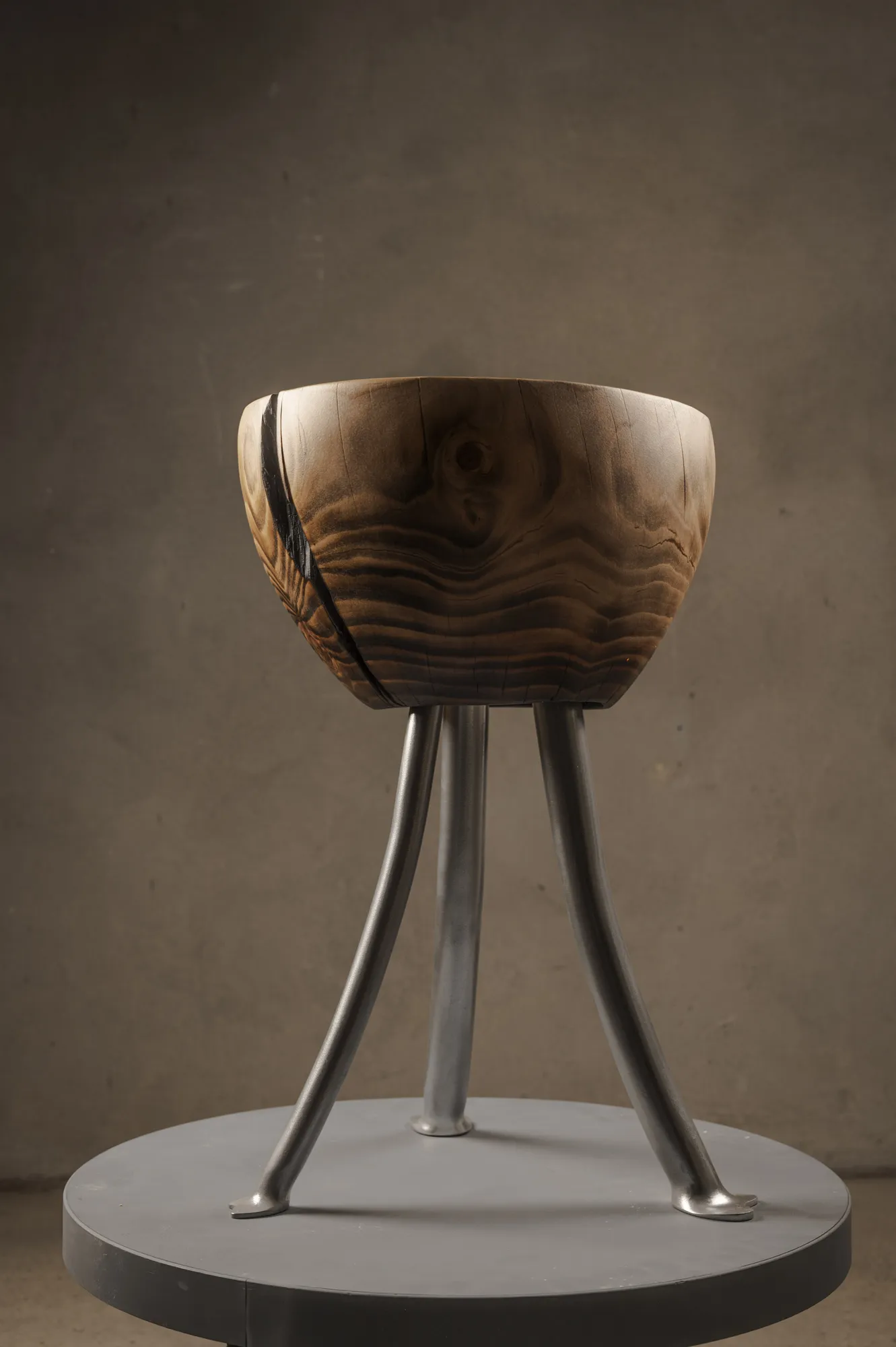 KEDAR VI, side table in cedar and steel