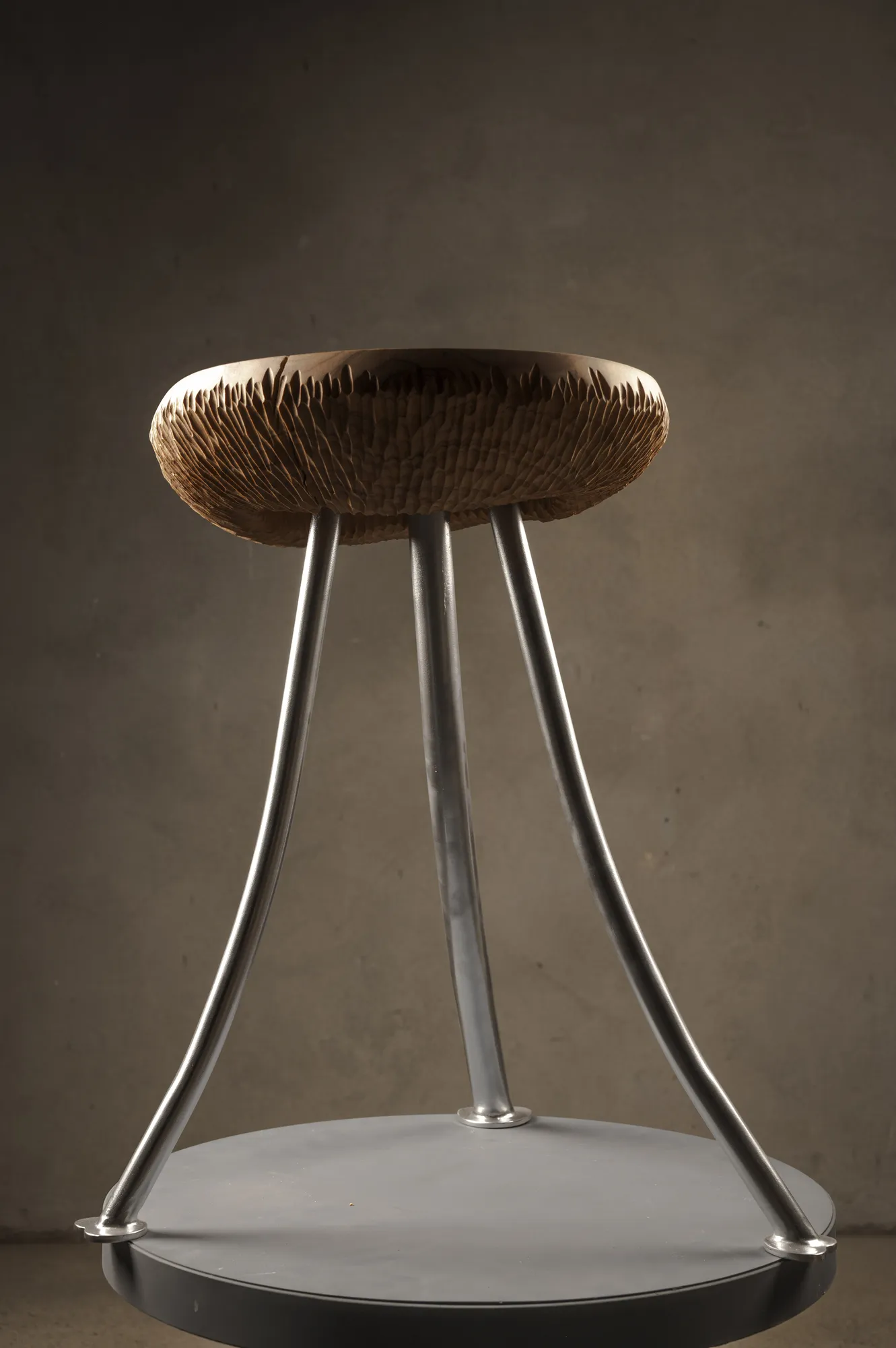 KEDAR VII, side table in cedar and steel